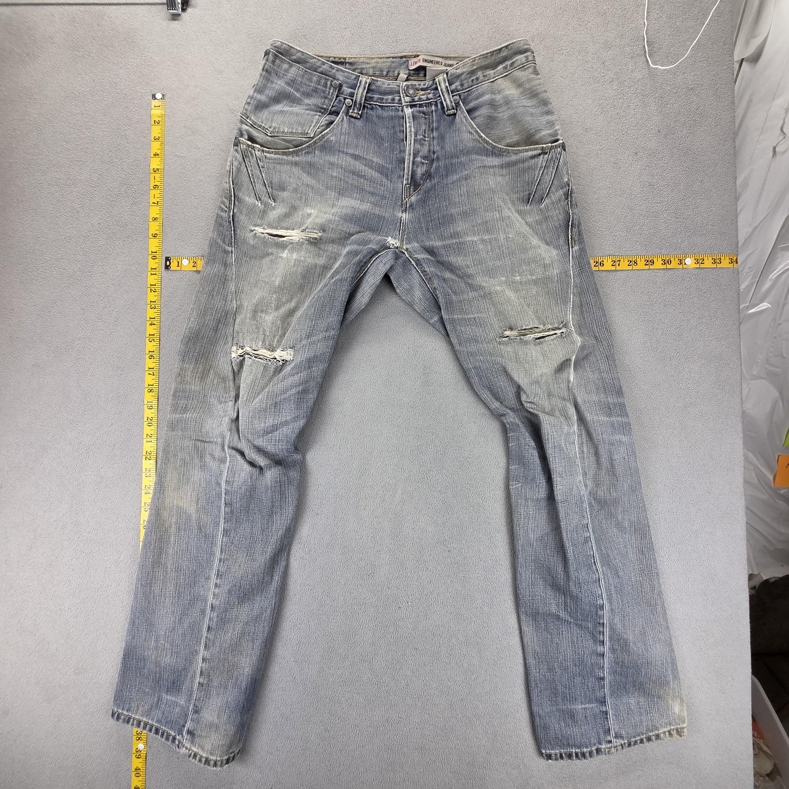 Vtg Levis Engineered Jeans Mens Blue Twisted 10th Anniversary Fits 30x32